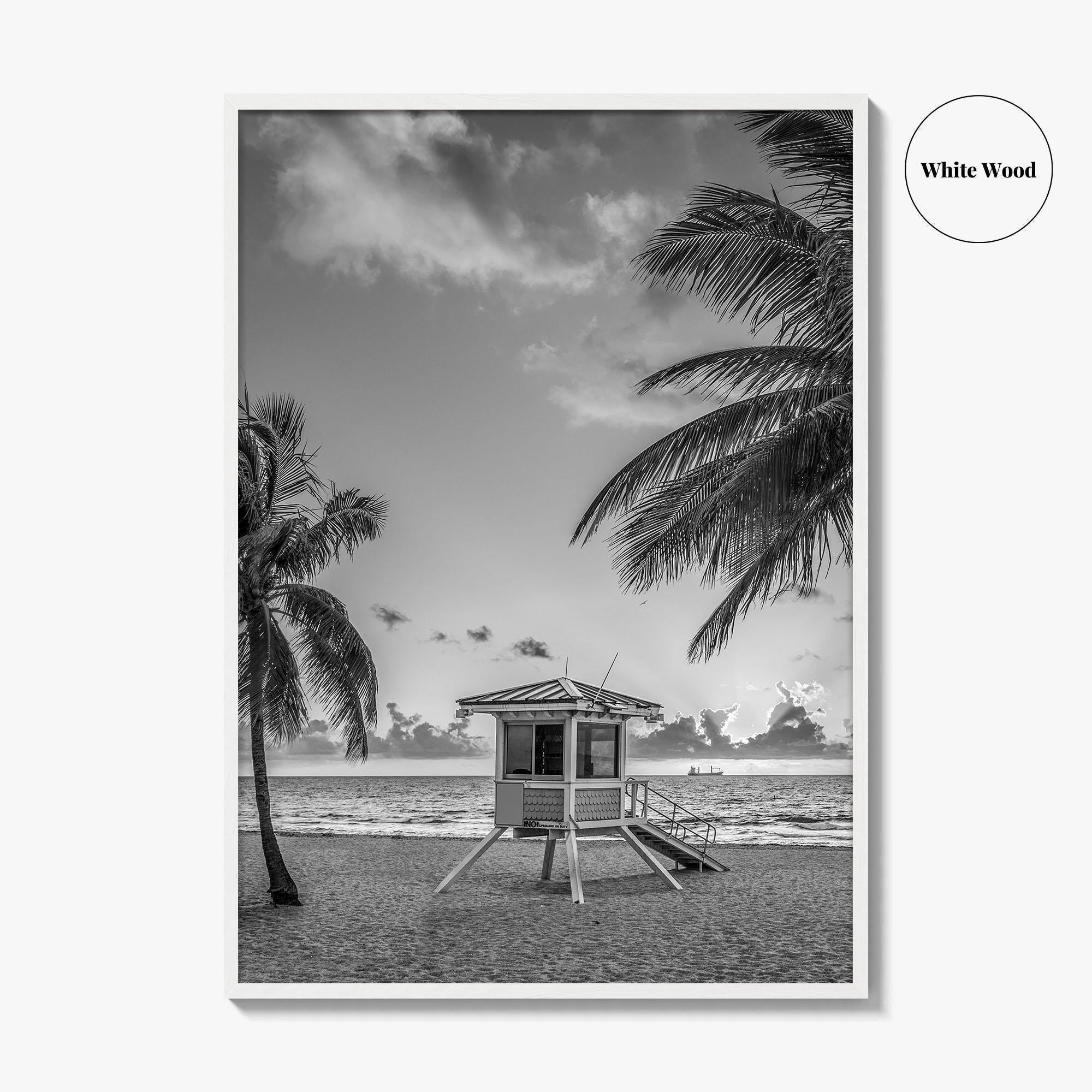 Fort Lauderdale Black and White Fine Art Photo Print, Florida Beach Poster, USA