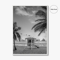 Fort Lauderdale Black and White Fine Art Photo Print, Florida Beach Poster, USA
