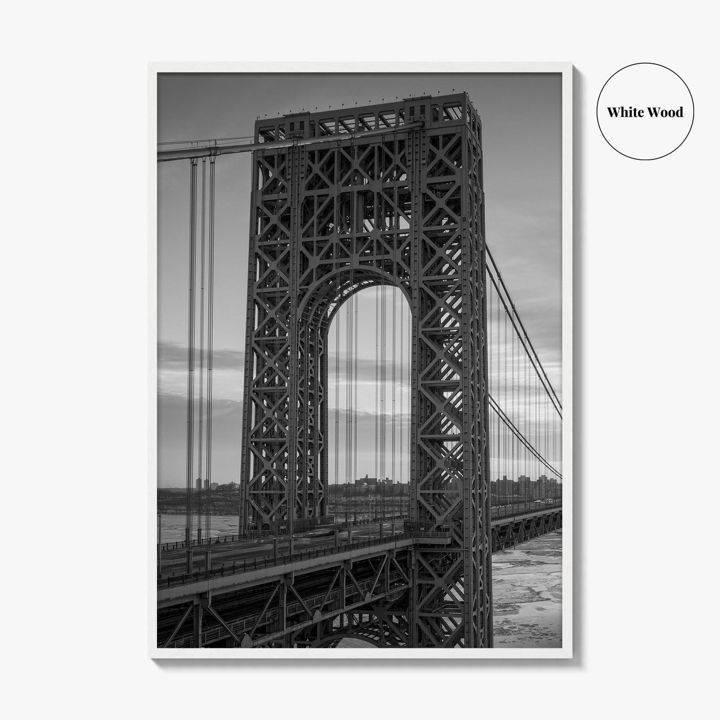 George Washington Bridge Black and White Fine Art Photo Print, NYC New Jersey Poster