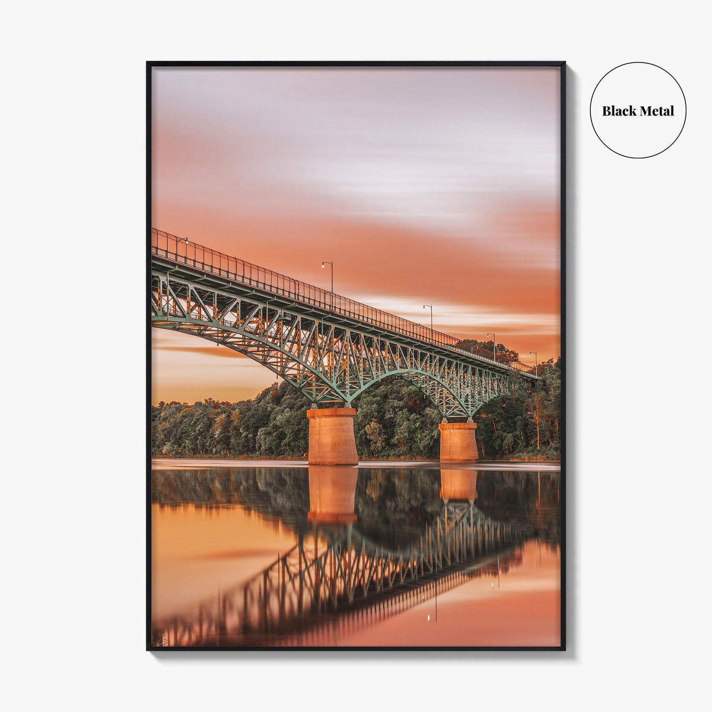 Augusta Maine Fine Art Photo Print, Kennebec River, Memorial Bridge, USA Wall Decor Poster
