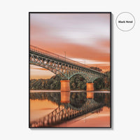 Augusta Maine Fine Art Photo Print, Kennebec River, Memorial Bridge, USA Wall Decor Poster