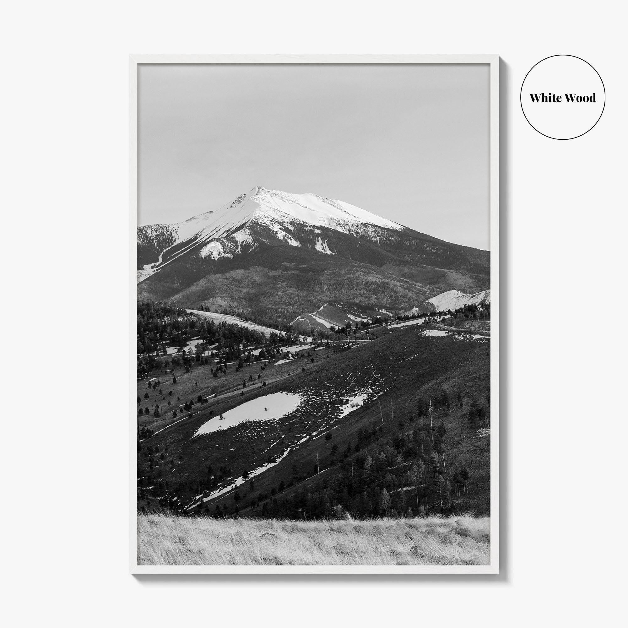 Flagstaff Black and White Fine Art Photo Print, Mount Humphreys, Arizona, USA, Poster