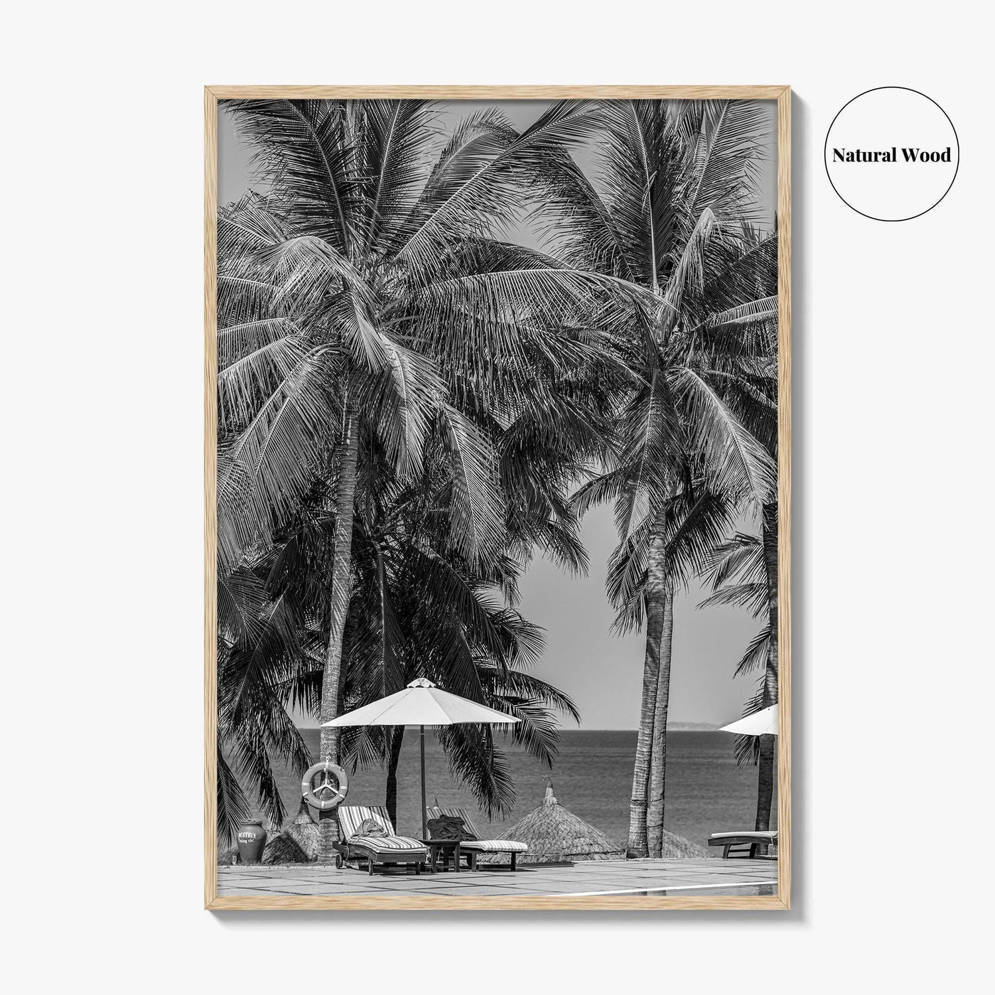Guam Black and White Fine Art Photo Print, Tumon Bay Beach, Wall Poster