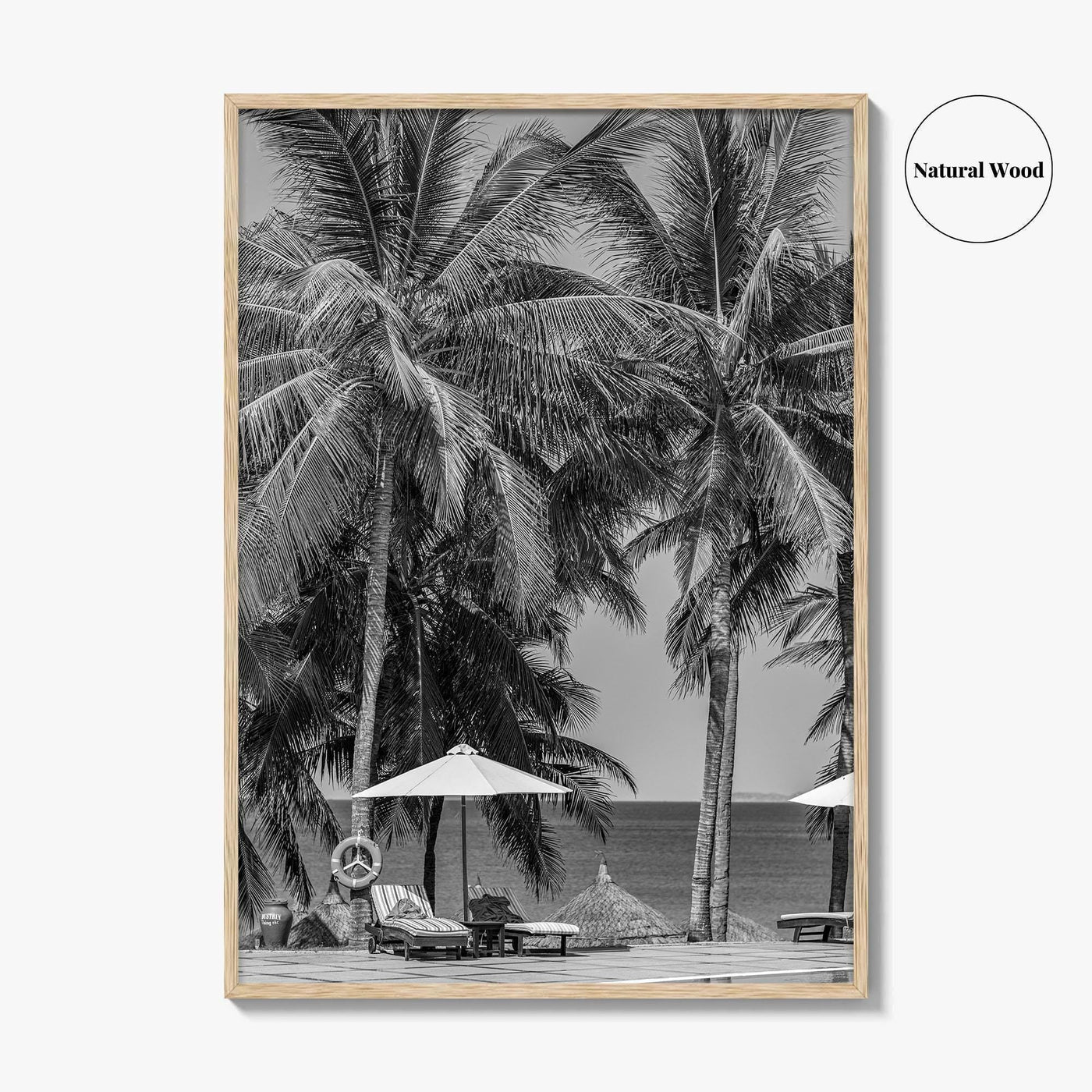 Guam Black and White Fine Art Photo Print, Tumon Bay Beach, Wall Poster