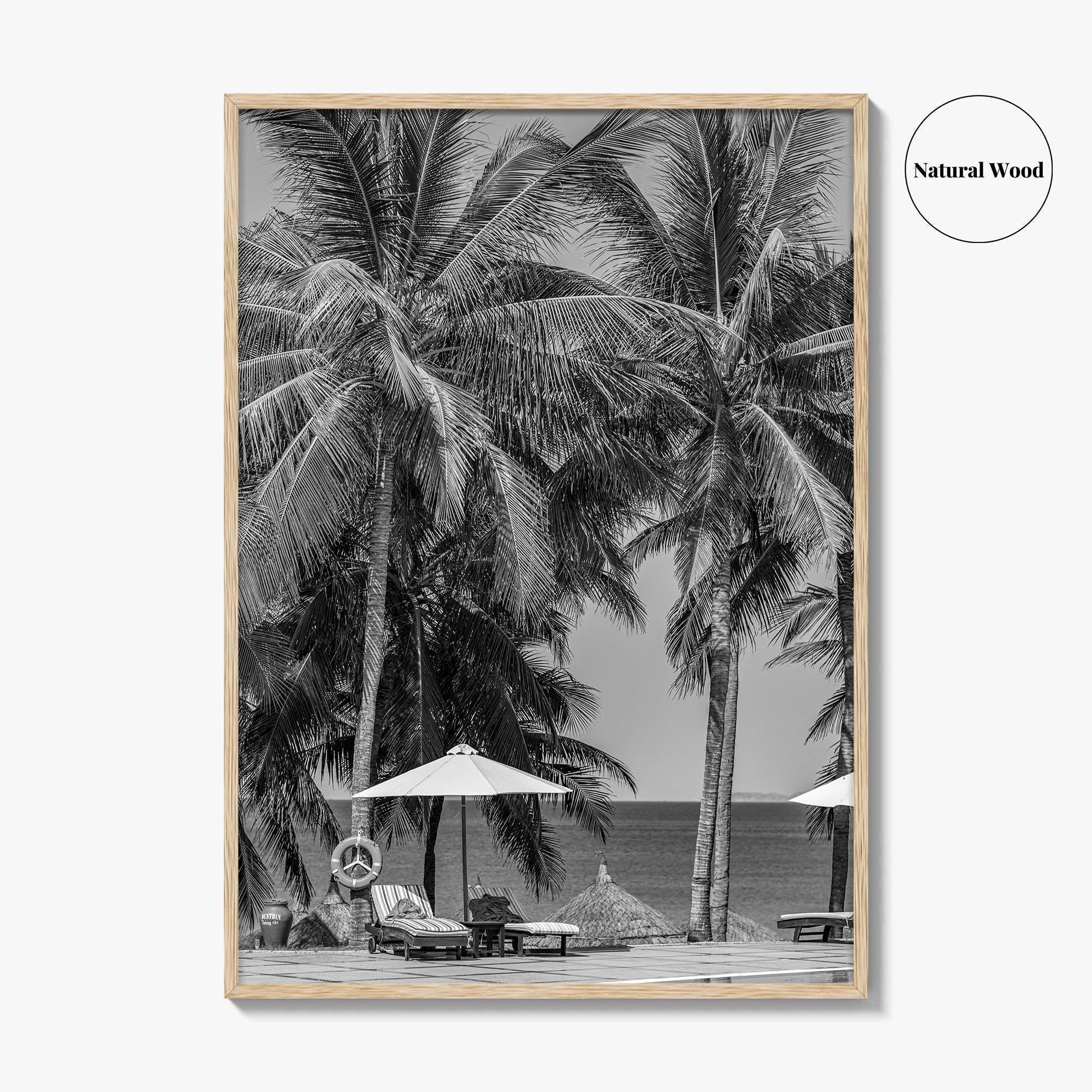 Guam Black and White Fine Art Photo Print, Tumon Bay Beach, Wall Poster