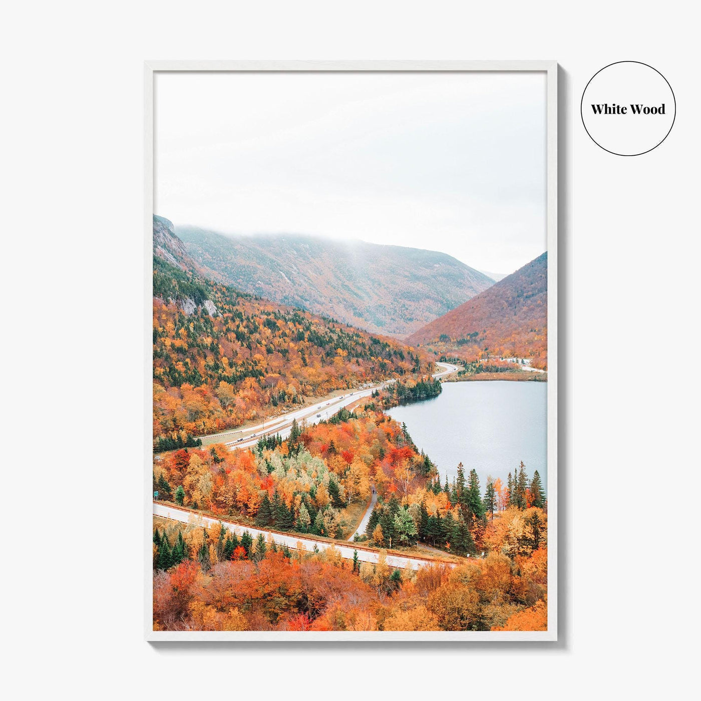 Franconia Notch Fine Art Photo Print, Echo Lake, New Hampshire, White Mountains, Autumn Poster