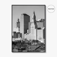 Hartford Skyline Black and White Fine Art Photo Print, Connecticut Poster