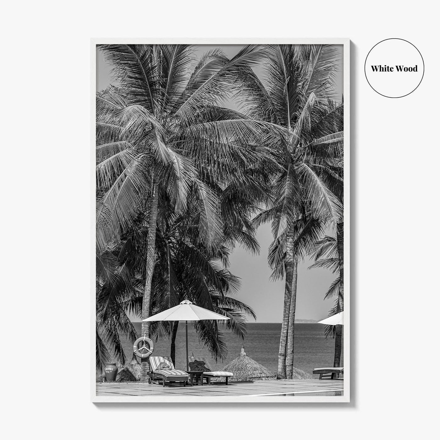 Guam Black and White Fine Art Photo Print, Tumon Bay Beach, Wall Poster