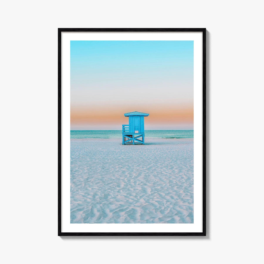 Siesta Key Fine Art Photo Print, Sarasota Florida USA Lifeguard Huts, Wall Decor Poster