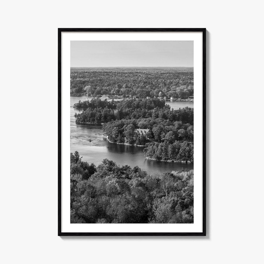 Thousand Islands Black and White Fine Art Photo Print, St Lawrence River Ontario Canada