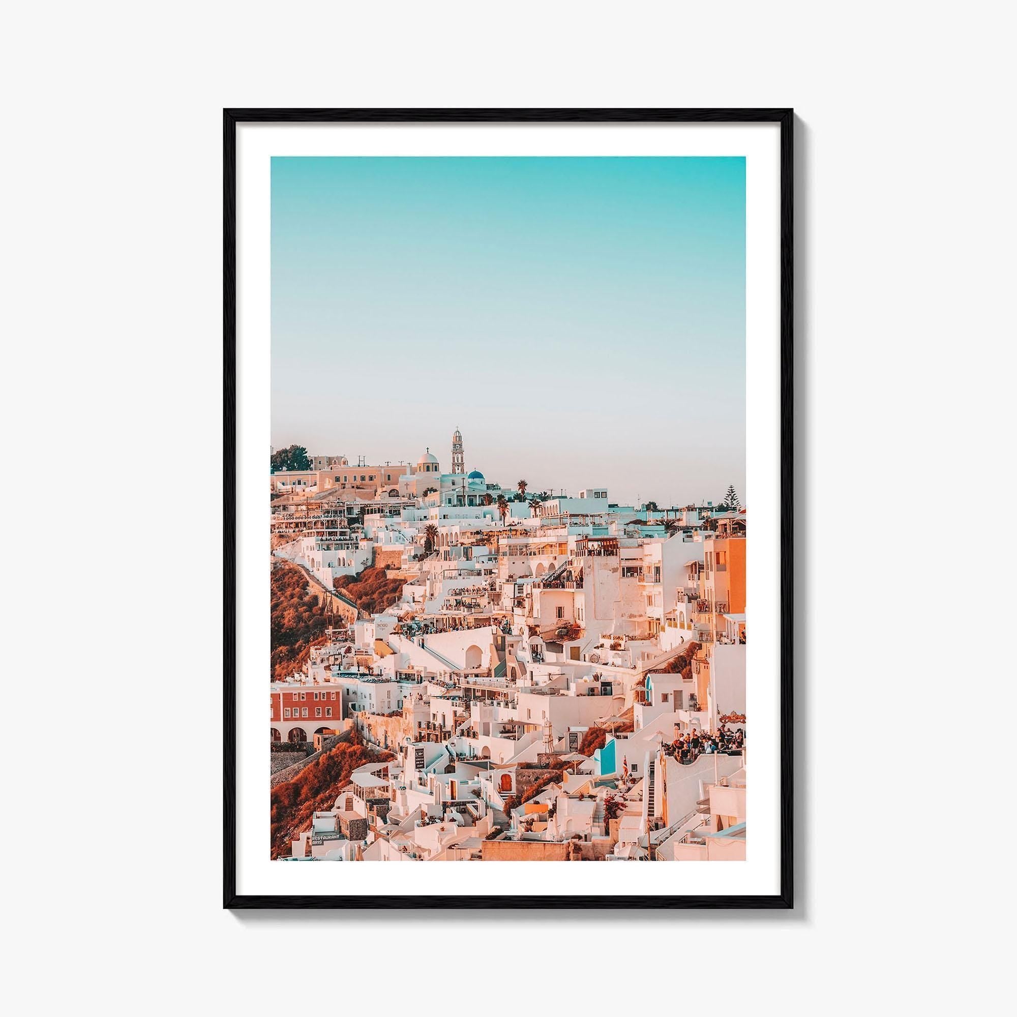 Santorini Fine Art Photo Print, Fira Thira Greece, Greek Island Wall Decor Poster