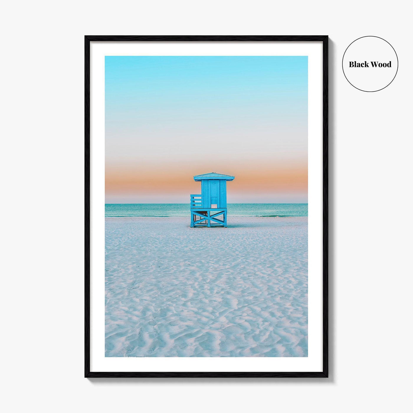 Siesta Key Fine Art Photo Print, Sarasota Florida USA Lifeguard Huts, Wall Decor Poster