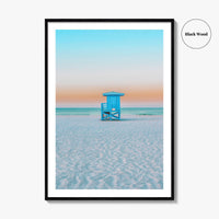 Siesta Key Fine Art Photo Print, Sarasota Florida USA Lifeguard Huts, Wall Decor Poster