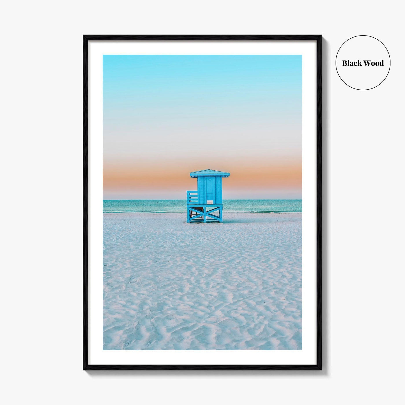 Siesta Key Fine Art Photo Print, Sarasota Florida USA Lifeguard Huts, Wall Decor Poster