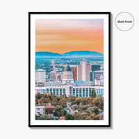 Salt Lake City Skyline Fine Art Photo Print, Wall Decor Poster, Utah USA