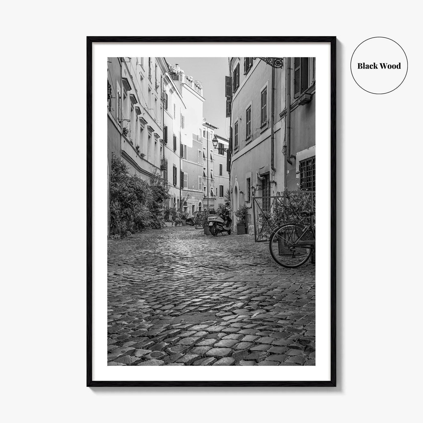 Rome Black and White Fine Art Photo Print, Trastevere Architecture, Lazio Italy Poster