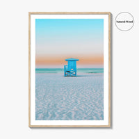 Siesta Key Fine Art Photo Print, Sarasota Florida USA Lifeguard Huts, Wall Decor Poster