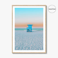Siesta Key Fine Art Photo Print, Sarasota Florida USA Lifeguard Huts, Wall Decor Poster