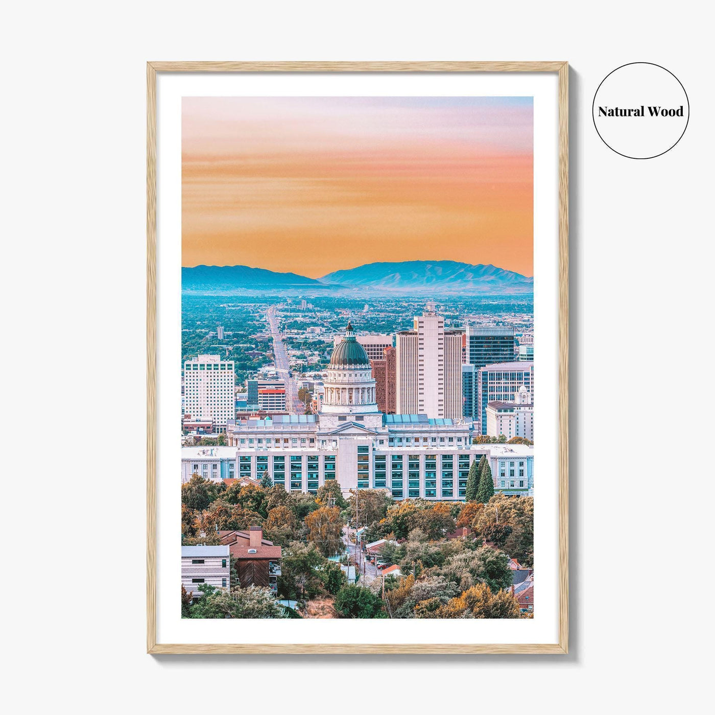 Salt Lake City Skyline Fine Art Photo Print, Wall Decor Poster, Utah USA