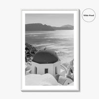 Santorini Greece Black and White Fine Art Photo Print, Cyclades Greek Islands Wall Poster