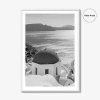 Santorini Greece Black and White Fine Art Photo Print, Cyclades Greek Islands Wall Poster