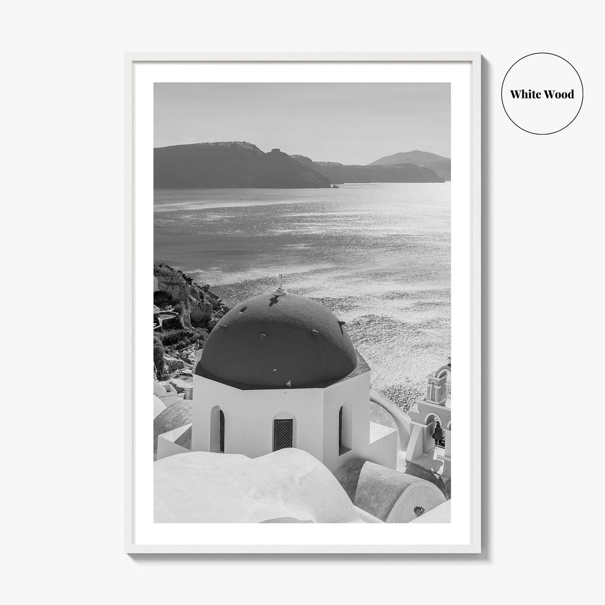 Santorini Greece Black and White Fine Art Photo Print, Cyclades Greek Islands Wall Poster