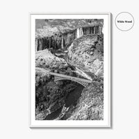 Zambia Black and White Fine Art Photo Print, Victoria Falls Bridge, Zambezi River Poster