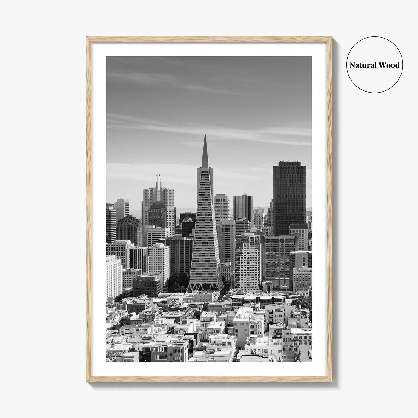 San Francisco Skyline Black and White Fine Art Photo Print, Bay Area California Poster