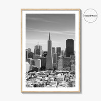 San Francisco Skyline Black and White Fine Art Photo Print, Bay Area California Poster