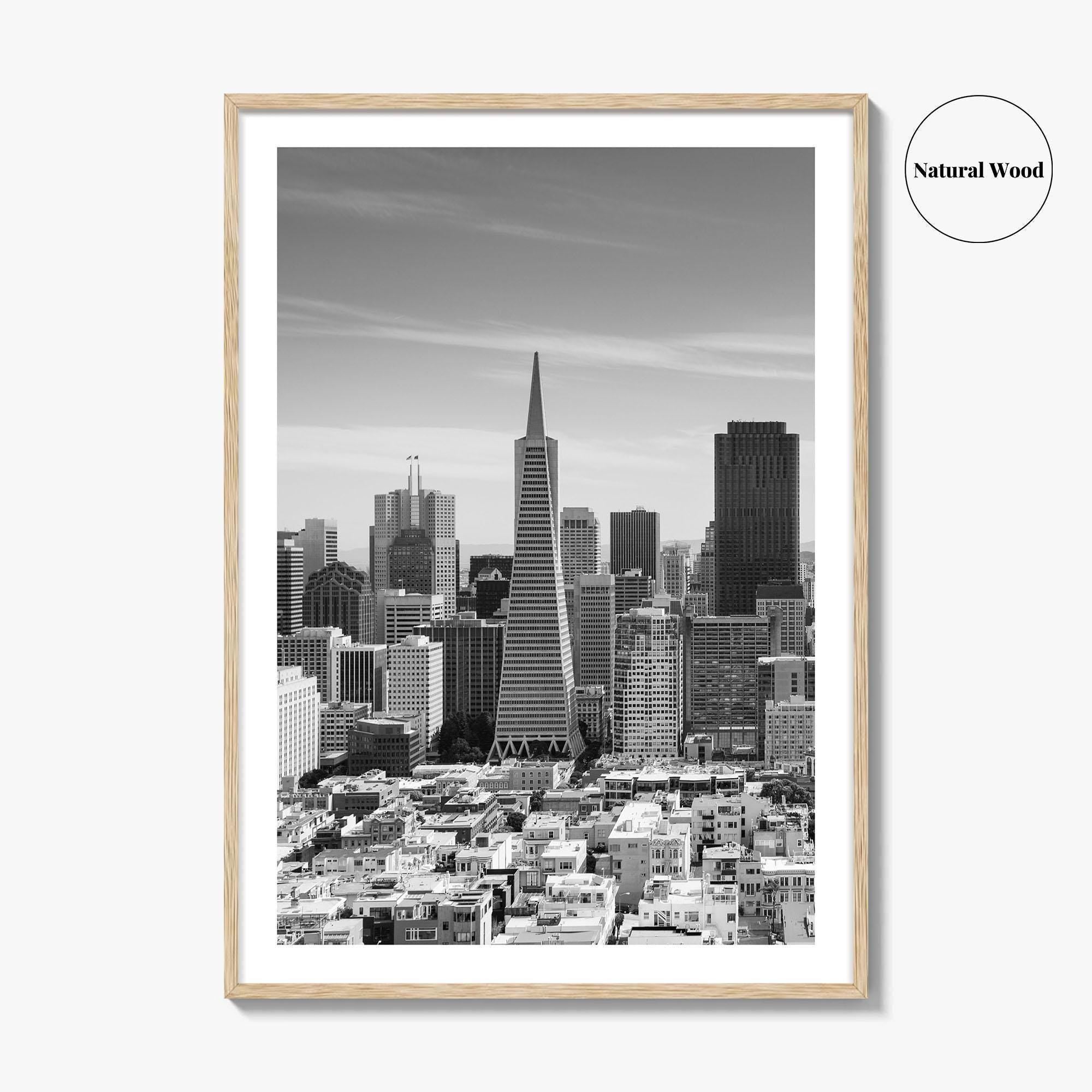 San Francisco Skyline Black and White Fine Art Photo Print, Bay Area California Poster