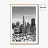 San Francisco Skyline Black and White Fine Art Photo Print, Bay Area California Poster