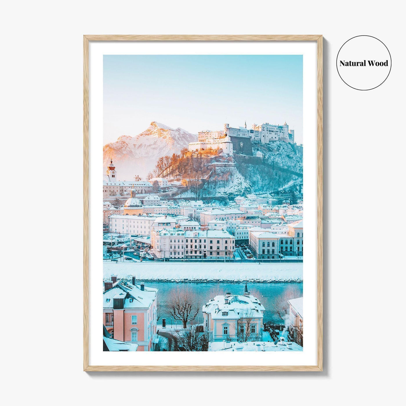 Salzburg Fine Art Photo Print, Hohensalzburg Fortress, Salzach River, Austria, Wall Decor Poster