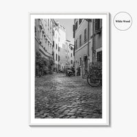 Rome Black and White Fine Art Photo Print, Trastevere Architecture, Lazio Italy Poster