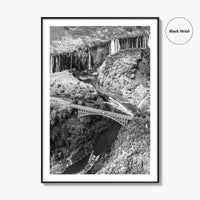 Zambia Black and White Fine Art Photo Print, Victoria Falls Bridge, Zambezi River Poster