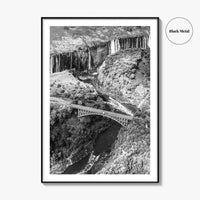 Zambia Black and White Fine Art Photo Print, Victoria Falls Bridge, Zambezi River Poster