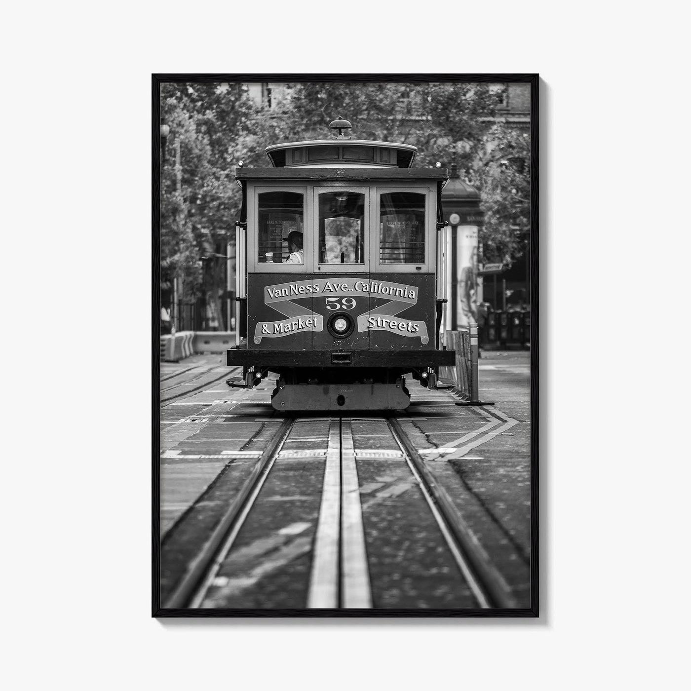 San Francisco Black and White Fine Art Photo Print, Cable Car, California Poster