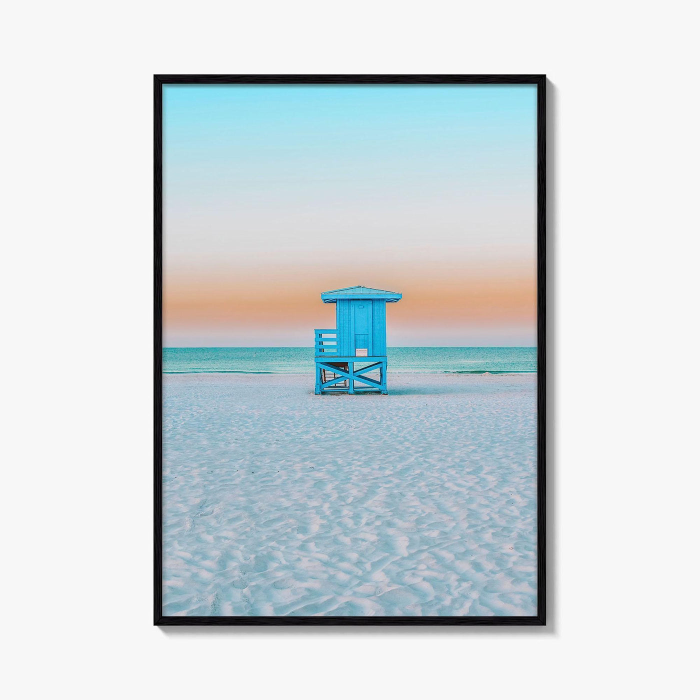 Siesta Key Fine Art Photo Print, Sarasota Florida USA Lifeguard Huts, Wall Decor Poster