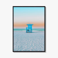 Siesta Key Fine Art Photo Print, Sarasota Florida USA Lifeguard Huts, Wall Decor Poster
