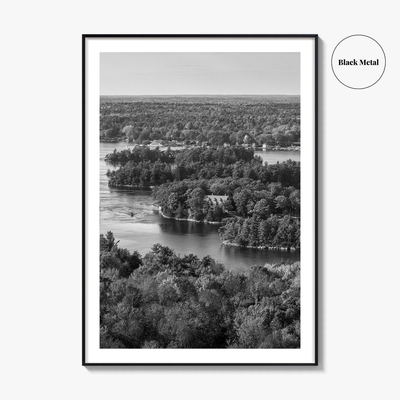 Thousand Islands Black and White Fine Art Photo Print, St Lawrence River Ontario Canada