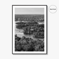 Thousand Islands Black and White Fine Art Photo Print, St Lawrence River Ontario Canada