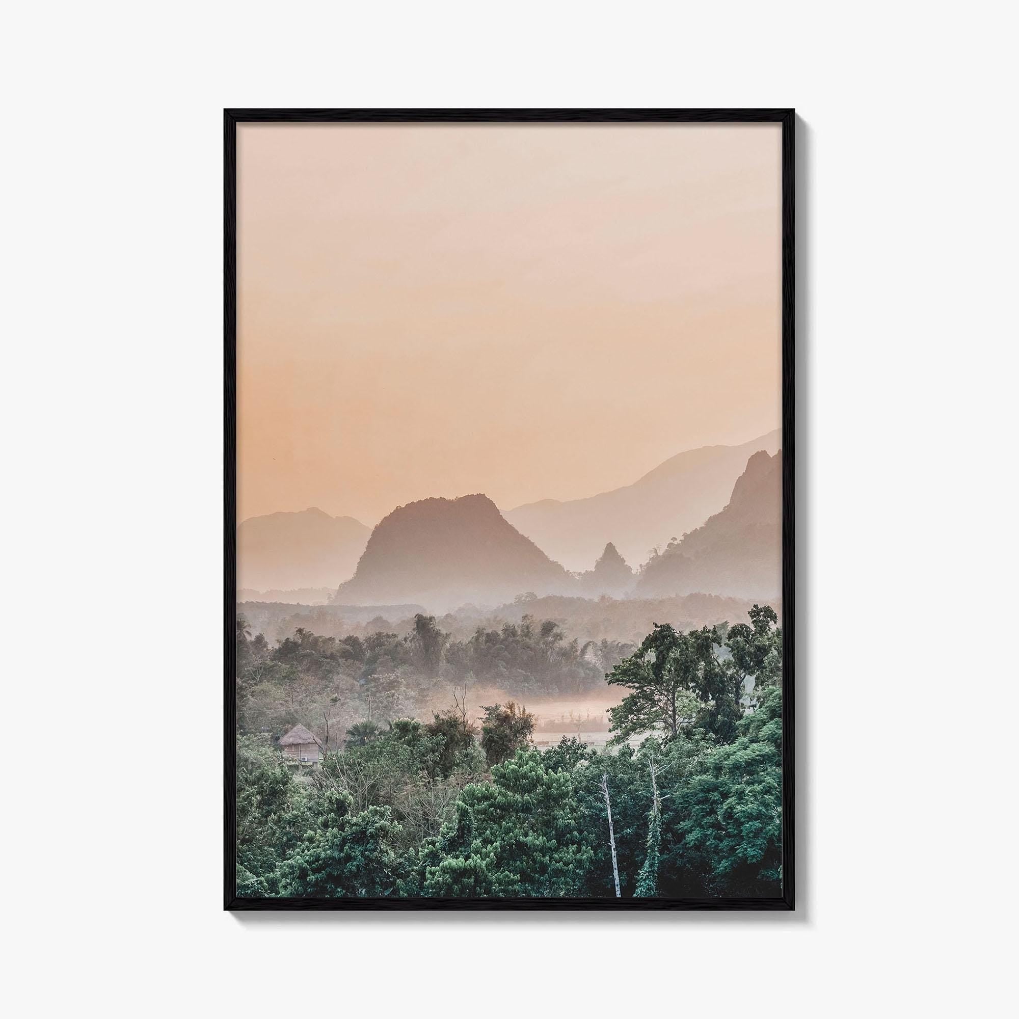 Vang Vieng Laos Fine Art Photo Print, Nam Song River, Hot Air Balloon Poster