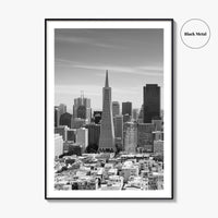 San Francisco Skyline Black and White Fine Art Photo Print, Bay Area California Poster