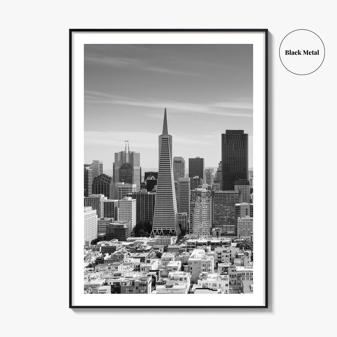 San Francisco Skyline Black and White Fine Art Photo Print, Bay Area California Poster