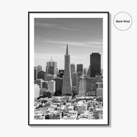 San Francisco Skyline Black and White Fine Art Photo Print, Bay Area California Poster