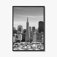 San Francisco Skyline Black and White Fine Art Photo Print, Bay Area California Poster