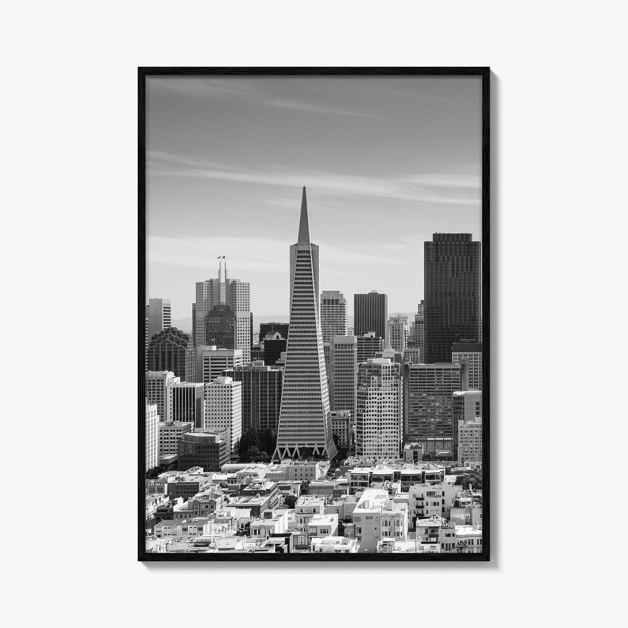 San Francisco Skyline Black and White Fine Art Photo Print, Bay Area California Poster