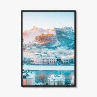 Salzburg Fine Art Photo Print, Hohensalzburg Fortress, Salzach River, Austria, Wall Decor Poster