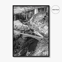 Zambia Black and White Fine Art Photo Print, Victoria Falls Bridge, Zambezi River Poster