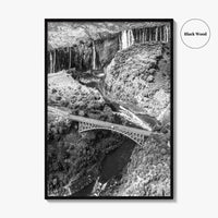 Zambia Black and White Fine Art Photo Print, Victoria Falls Bridge, Zambezi River Poster