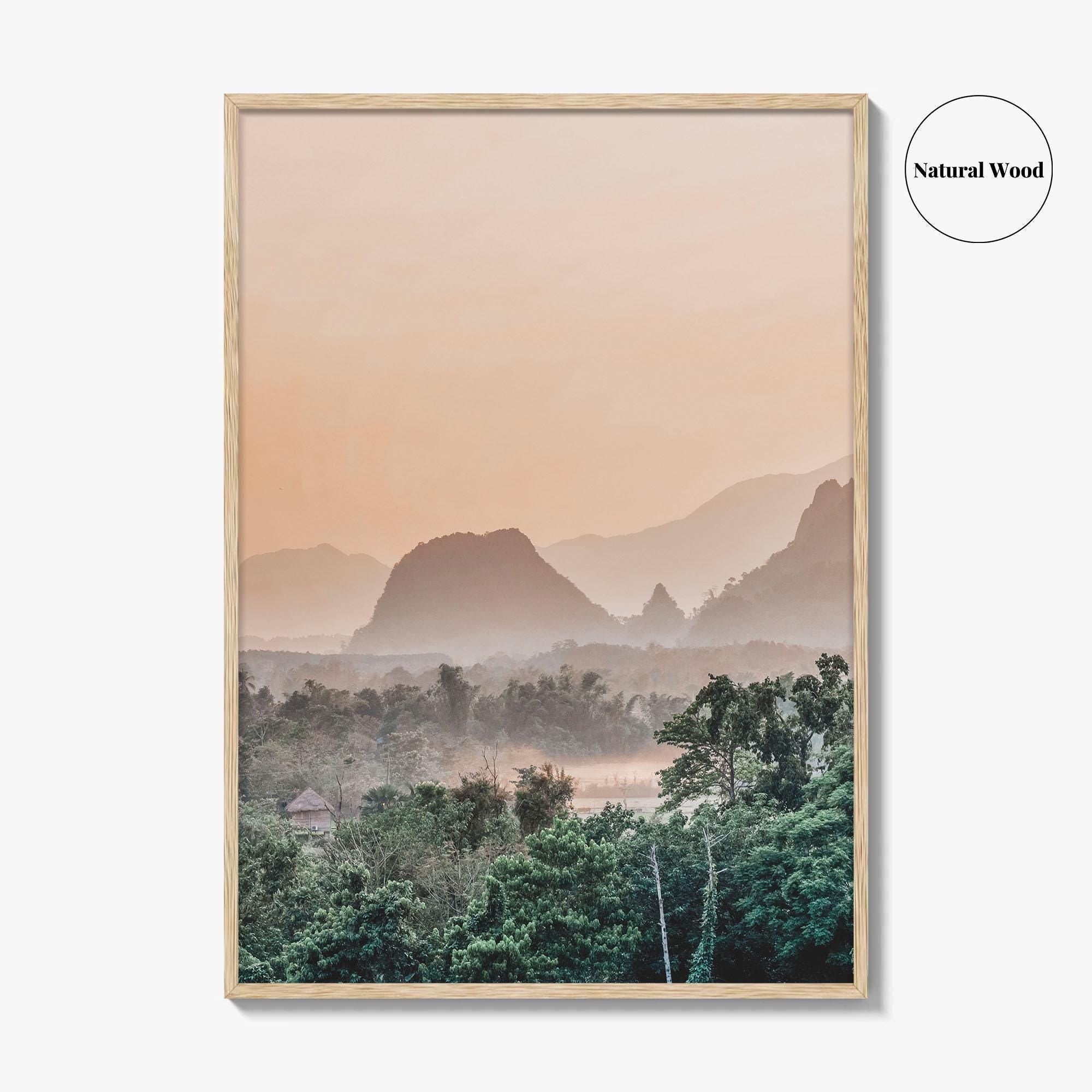 Vang Vieng Laos Fine Art Photo Print, Nam Song River, Hot Air Balloon Poster